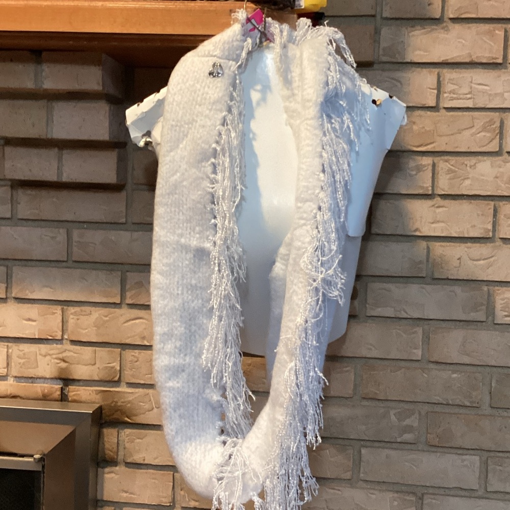 Betsey Johnson Knit Scarf with Fringe
